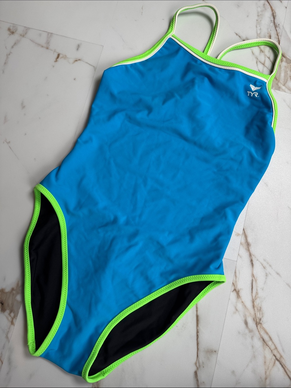 TYR Reversible One Piece Racer Back Swimsuit sporty Crossfit Triathlon workout